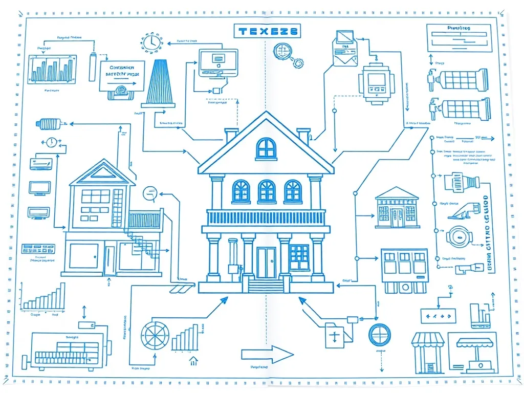 Detailed technical diagram of banking mortgage structures, b