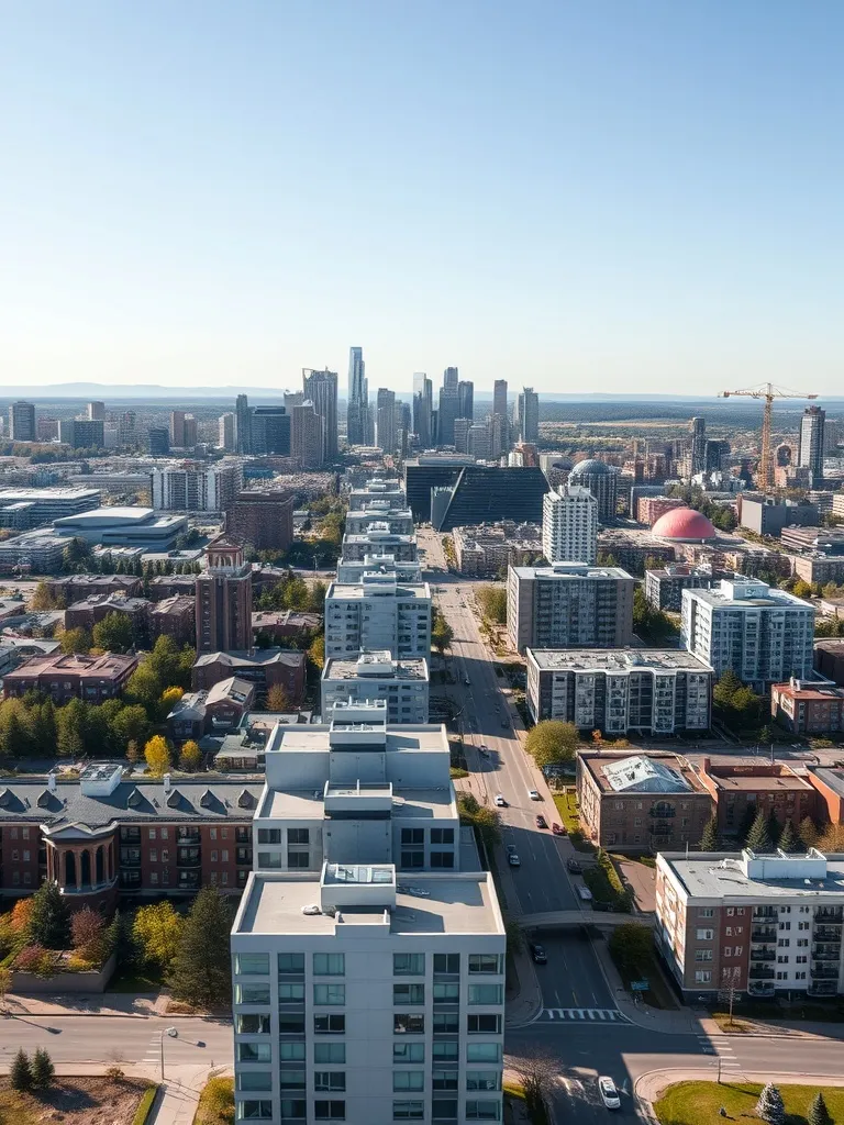 A wide professional high-angle shot of Edmonton city skyline