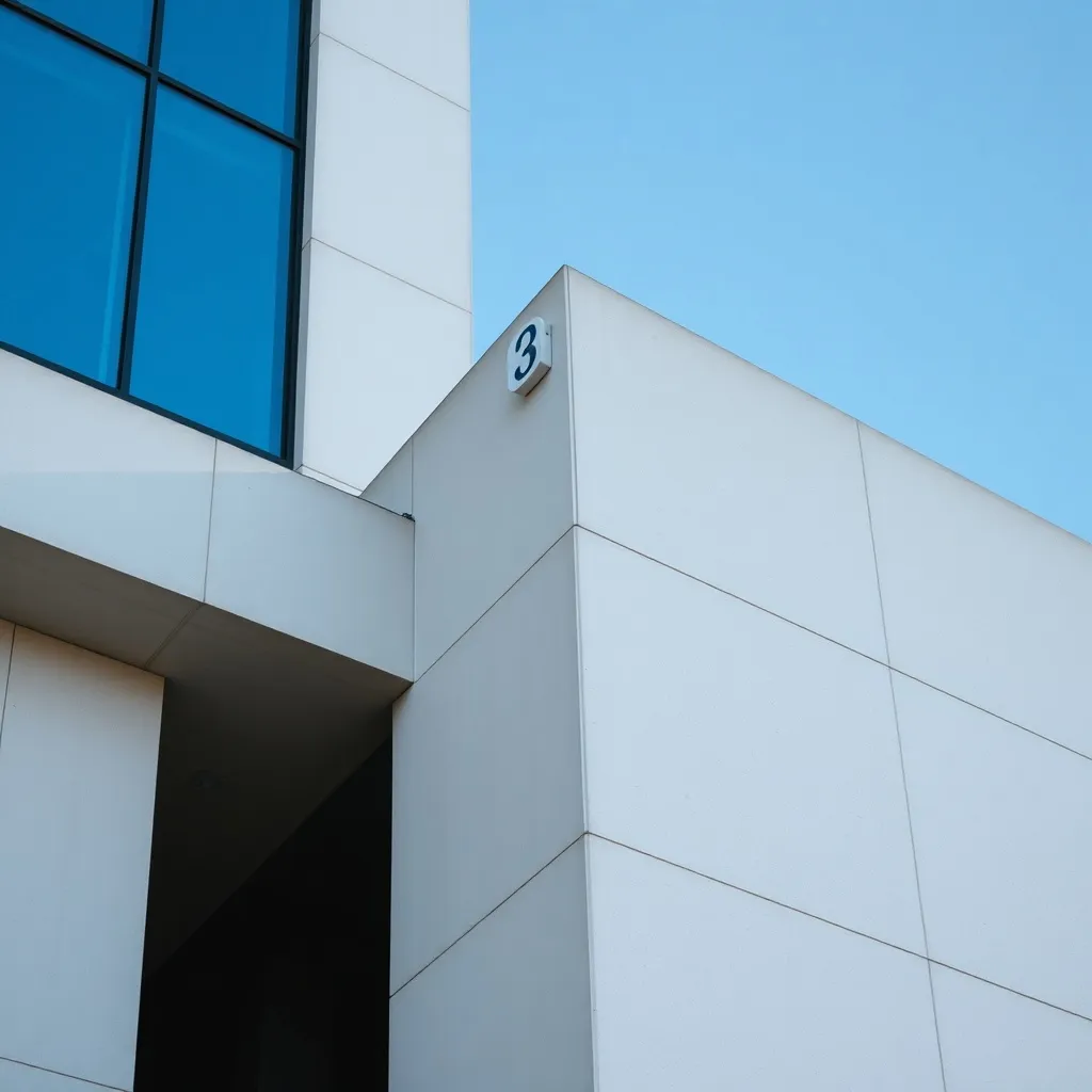 A minimalist, high-contrast architectural detail of a modern
