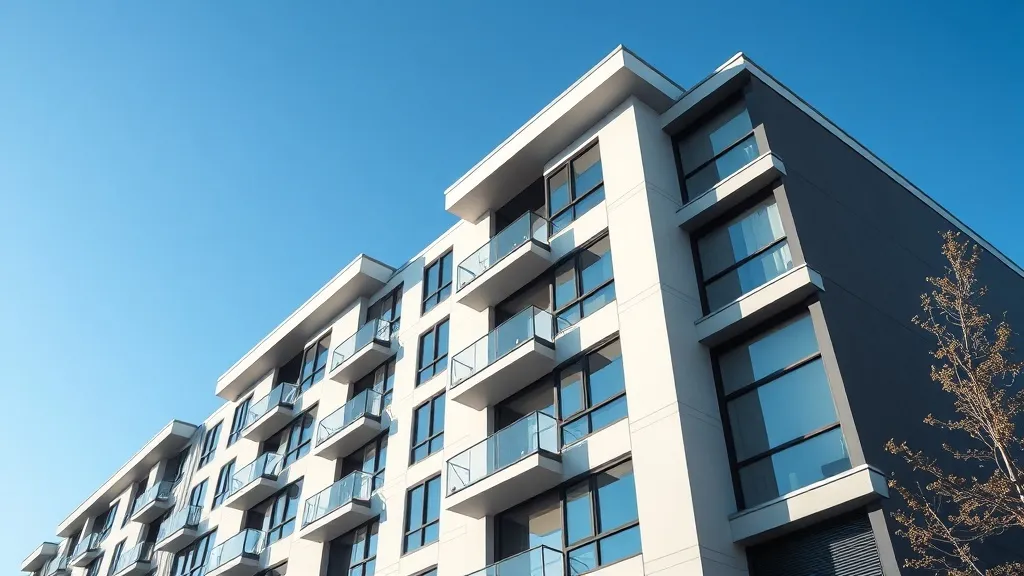 A high-quality architectural photo of a modern residential b